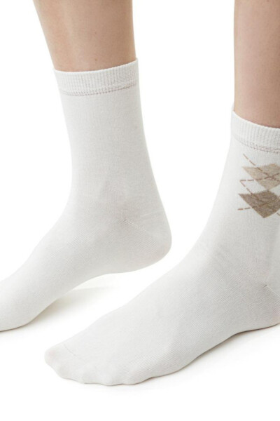 Dámske vzorované ponožky 099 ecru 38-40