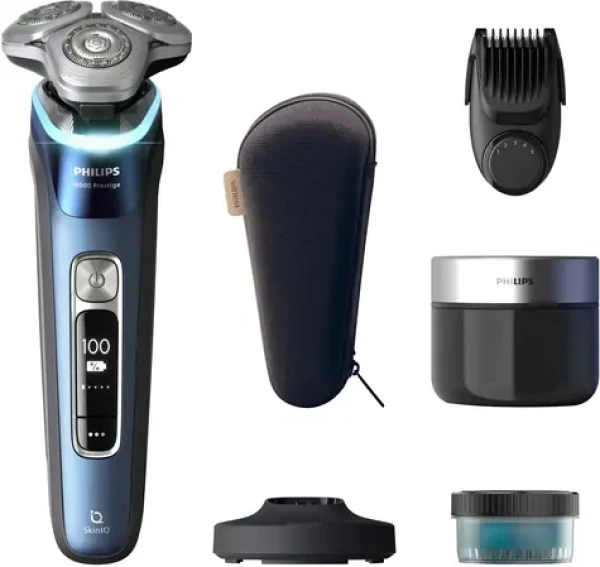 Philips i9000 Prestige Ultra XP9201/33 modrá / Pánsky holiaci strojček / Wet Dry / Bluetooth / LED displej (XP9201/33)