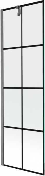 MEXEN/S - Next vaňová zástena FIX 60 x 150, čierna vzor, grafit kartáčovaná 895-060-000-00-77-66