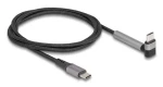 DeLock Kábel USB-C (M) - USB-C (M) 1,5 m čierna / Nabíjací a dátový kábel / PD 3.0 / 60 W / USB 2.0 / zalomený konektor (81172)