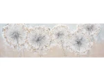 Ručne maľovaný obraz Púpavy páperie 120x40 cm, olejomaľba%