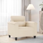 VidaXL Fotel, Béžový, 60 cm, obity mikrofibrą Lumarko!