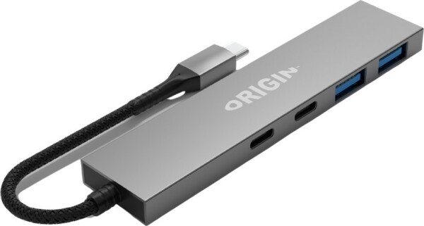 Delock Origin Storage Origin 4 Ports - 2 USB3.2 & 2 Type C Gen1 Hub Przewodowa USB 3.2 Gen 1 (3.1 Gen 1) Type-A + Type-C Sivý