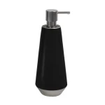 Spirella JOSHUA čierno-strieborná / Dávkovač mydla / keramika / 650 ml / 9 × 9 × 24,5 cm