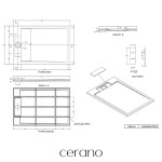 CERANO - Sprchová vanička samonosná obdĺžniková Loro - liaty mramor - biela matná - 120x80 - s nožičkami CER-680578