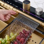 REA - Multifunkčný oceľový drez 10 v 1 Alonzo Brush Gold ZLE-06419