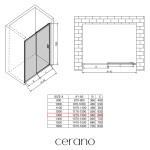 CERANO - Sprchové posuvné dvere Varone LINE Ľ/P - 6 mm - chróm, transparentné sklo - 130x195 CER-478075