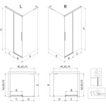 MEXEN/S - Rox L sprchovací kút posuvný 100 x 75, transparent, zlato kefovaná 8C2L-100-075-55-00