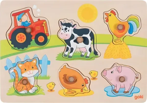 GOKI Drevená vkladačka Na farme