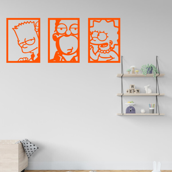 Veselá Stena Samolepka Bart Homer Lisa Simpsonovci Farba: oranžová, Veľkosť: 80 x 32 cm