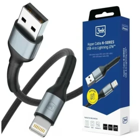 3mk Hyper Cable N-SERIES USB-A na Lightning 2m čierna / Nabíjací kábel / 12W / USB 2.0 (5903108740777)