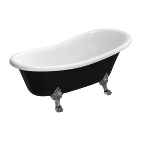 OMNIRES - ATENA COMFORT M+ voľne stojaca vaňa, 168 x 76 cm, biely/čierny lesk ATENA168BCP