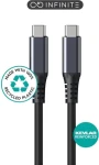 ESTUFF INFINITE čierna / USB-C kábel / USB4 Gen 3x2 / 240 W / 40 Gbps / 1,2 m (ES604520)