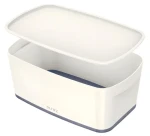 Leitz MyBox bielo-šedá / Úložný box s vekom / veľkosť S / ABS plast / vodeodolný / 318 × 191 × 128 mm (52291001)