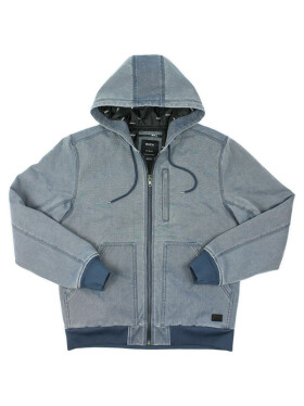 RVCA HOODED CANVAS BOMBER MOODY BLUE jarná bunda pánska - M