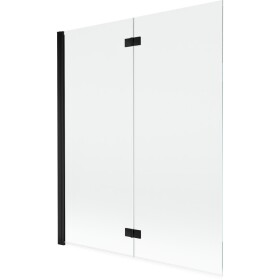 MEXEN - MIST vaňová zástena 140x150 cm 6mm 2-s, čierna, číra, ľavá 8A9-140-002-70-00-L