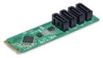 StarTech adaptér M.2 na 4X SATA / Adaptér / M.2 PCIe - 4X SATA / ASMedia ASM1064 (4P-SATA-M2-ADAPTER)
