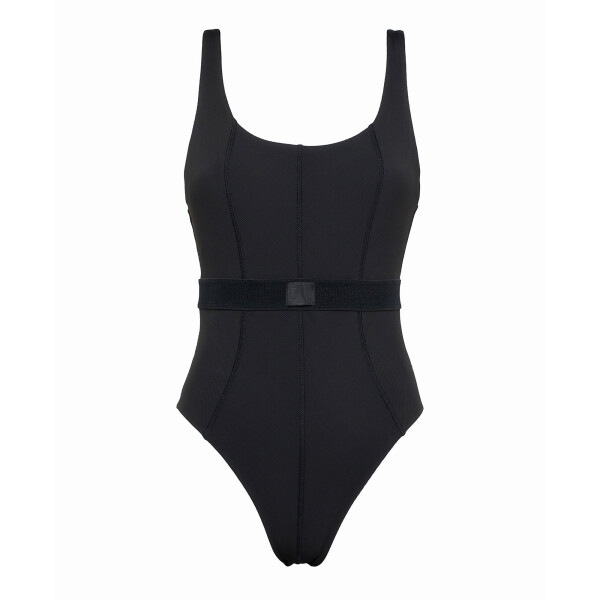Dámske jednodielne plavky Monogram Rib KW0KW02151-BEH - Calvin Klein L