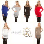 Sexy KouCla fine knit longjumper with Sexy insight Einheitsgroesse