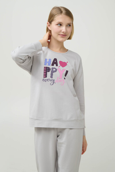 Vamp - Zimné pyžamo s manžetami 21969 - Vamp gray silver S