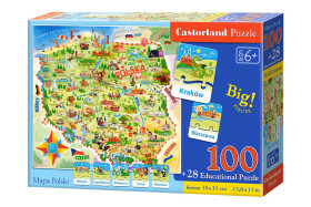 Mamido Castorland Puzzle Mapa Poľska 100 dielikov a kvíz