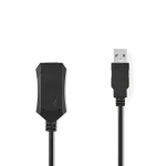 Nedis Aktívny predlžovací kábel USB-A - USB-A 20 m / Predlžovací kábel / USB 2.0 / 480 Mbps / poniklované konektory (CCGL60EXTBK200)
