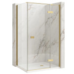 REA/S - Sprchovací kút Atlas 80x90 Brush Gold vpravo KPL-K4473
