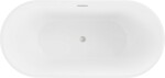 MEXEN/S - Luna vaňa voľne stojaca 160 x 75, biela/čierna, sifón a prepad nikel kartáčovaná 52031607575-97