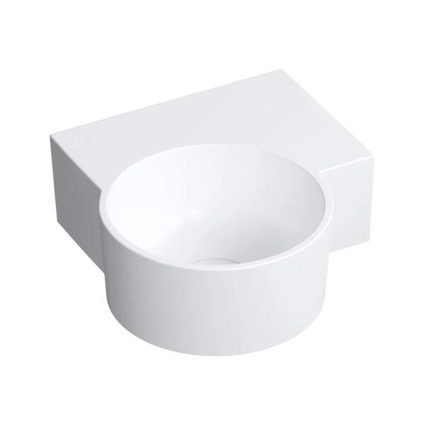 OMNIRES - OVO M+ umývadlo na dosku/závesné - pravé, 33 x 34 cm, biele mat; OVO335UWPBM