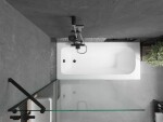 MEXEN/S - Vega obdĺžniková vaňa 160 x 70 cm s panelom + vaňová zástena 100, transparent, čierna 550116070X9510000070