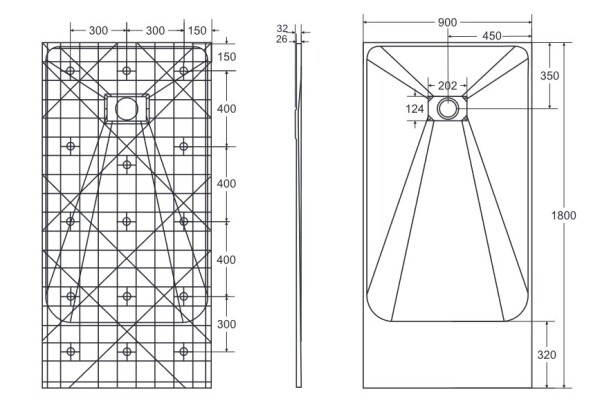 BESCO - Obdĺžniková sprchová vanička VEXO - čierna - Farba - Čierna , Nožičky k vani - Bez nožičiek, Rozmer A - 180, Rozmer B - 90 VEXOOBD1890B