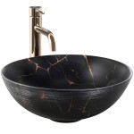 REA - Umývadlo na dosku Stella Black Marble Brush REA-U9086