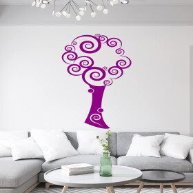 Veselá Stena Samolepka Tajomný strom Farba: fialová, Veľkosť: 100 x 136 cm
