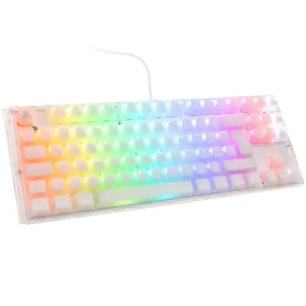 Ducky One 3 Aura TKL Cherry MX-Red biela / herná klávesnica / podsvietená / mechanická / drôtová USB-C / DE (DKON2187ST-RDEPDAWWWWC1)