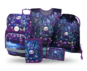 BAAGL SET 5 Ergo Jungle Panda: aktovka, peračník, vrecko, zástera, peňaženka (A-36511)