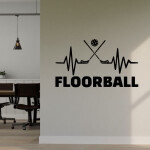 Veselá Stena Samolepka Floorball Farba: červená, Veľkosť: 60 x 35 cm