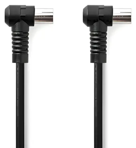 Nedis Koaxiálny kábel IEC(M)-IEC(F) 1,5 m čierna / Koaxiálny kábel / 75 Ohm / 4X tienenie / 120 dB (CSGL40120BK15)