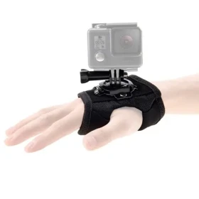 Puluz rukavice s držiakom pre akčnú kameru / Rukavice / 360° otočný úchyt / pre GoPro, DJI OSMO Action (PU162)