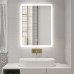 AQUALINE - FAGO zrkadlo s LED osvetlením 50x70cm, dotykový senzor, stmievateľné FA060