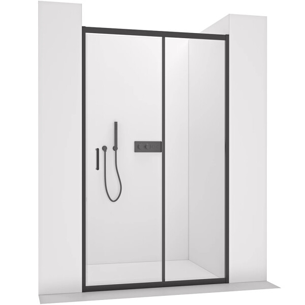 CERANO - Sprchové posuvné dvere Orlano L/P - 5 mm - čierna matná, transparentné sklo - 120x195 CER-8050BD75050