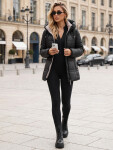 Dámska zimná prešívaná bunda s kapucňou, čierna, FashionStreet TY5950 L