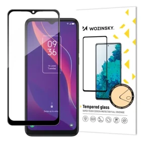 Wozinsky Tvrdené sklo pre TCL 306 čierne / Ochranné sklo / Full Glue / Case Friendly