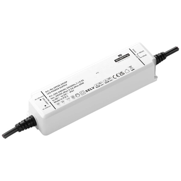 Dehner Elektronik SPF 60-24VSP napájací zdroj pre LED, LED driver konštantné napätie 60 W 2.5 A 24 V schválenie nábytku, ochrana proti prepätiu, prepätia; SPF 60-24VSP