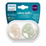 Philips AVENT Cumlík Ultrasoft Premium zvieratko 0-6m chlapec 2 ks