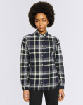 Knowledge Cotton Check Flannel Shirt 1300 Black Jet L
