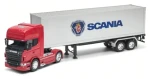 Welly Ťahač s prívesom Scania V8 R730 červená