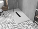 MEXEN/S - Toro obdĺžniková sprchová vanička SMC 180 x 70, biela, mriežka čierna 43107018-B