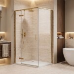 REA - Sprchovací kút Bruno 90x90 Brush Gold REA-K3600