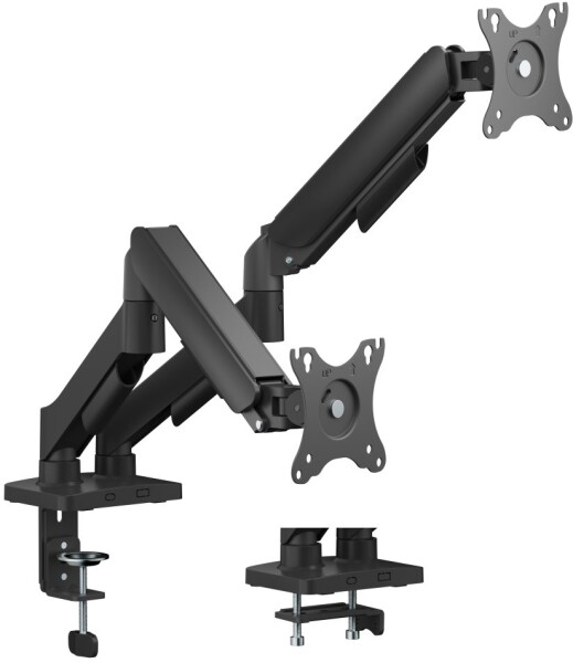 Deltaco Stojak na dwa monitory biurkowy, mechaniczny sprężynowy, 17-32"; max 18 kg / ARM-1300-B / 1903416