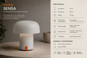 SENSA prenosná aku lampa šedá / Prenosná LED lampa / dobíjacia (KO15-0020LI038-00)